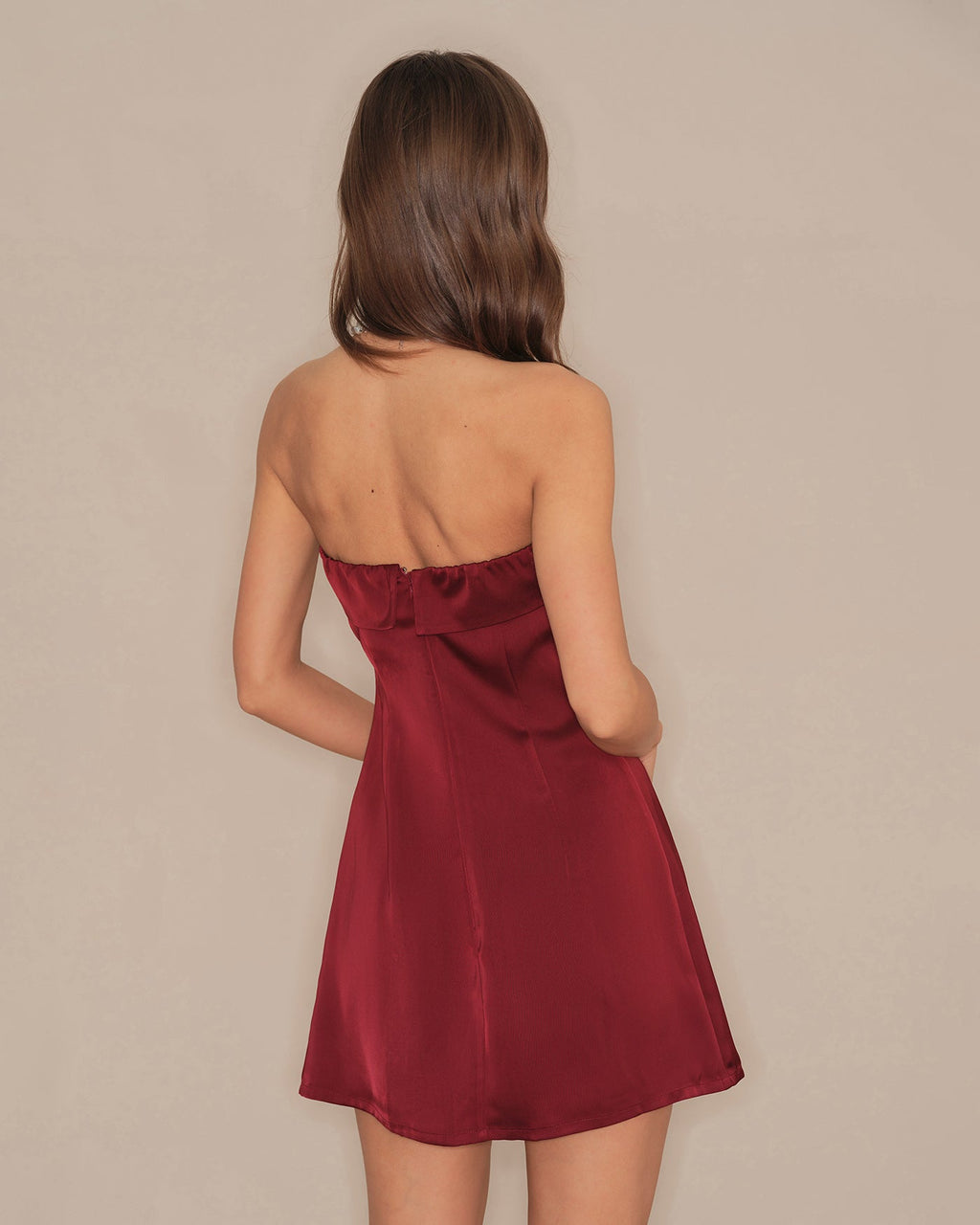 Red Strapless A-Line Short Dress