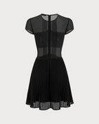 Sheer Black Chiffon Mini Dress