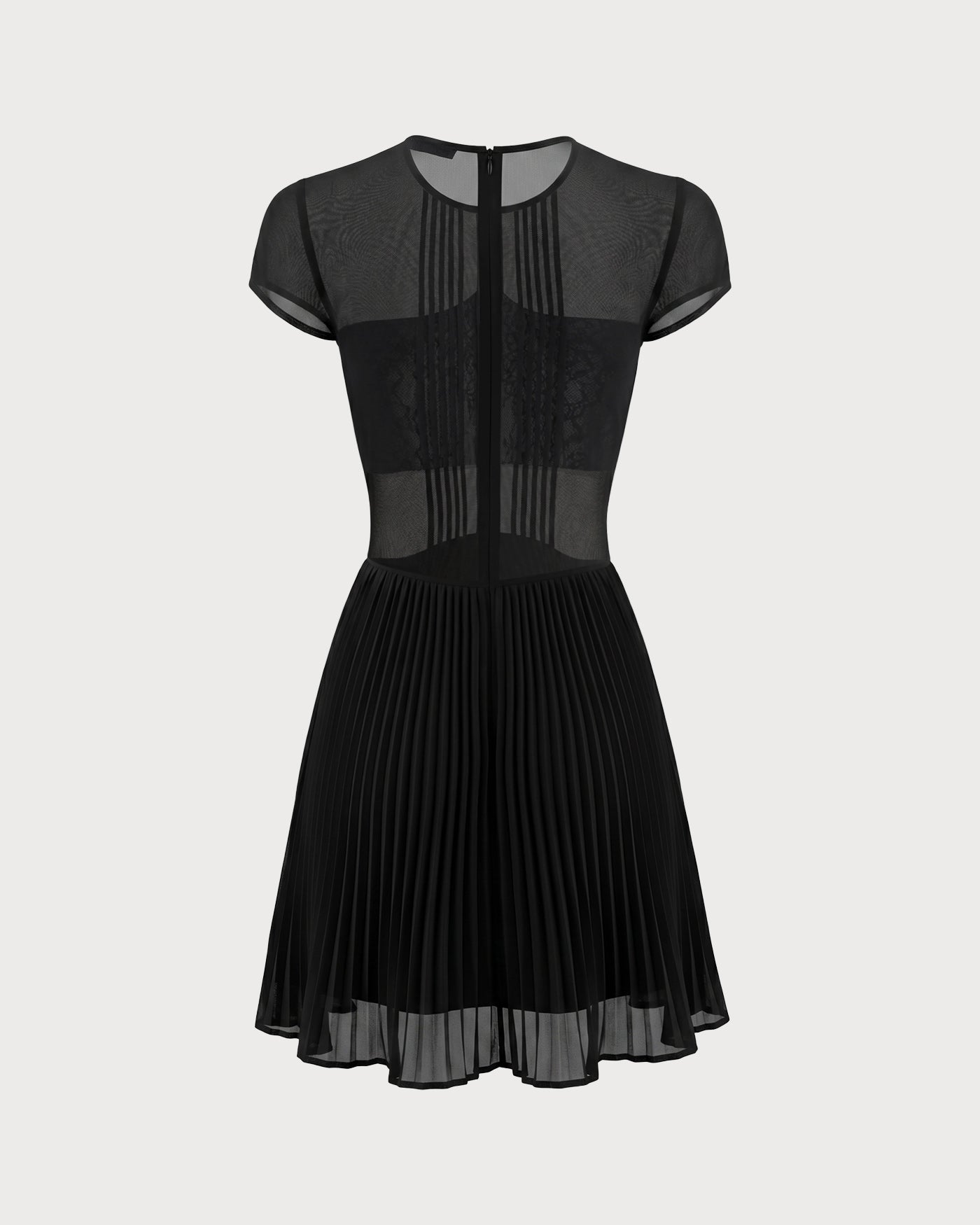 Sheer Black Chiffon Mini Dress