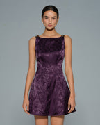Floral Mini Dress in Purple with Sleeveless Design