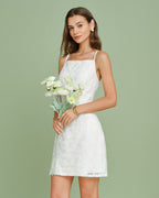 Textured White Slip Mini Dress
