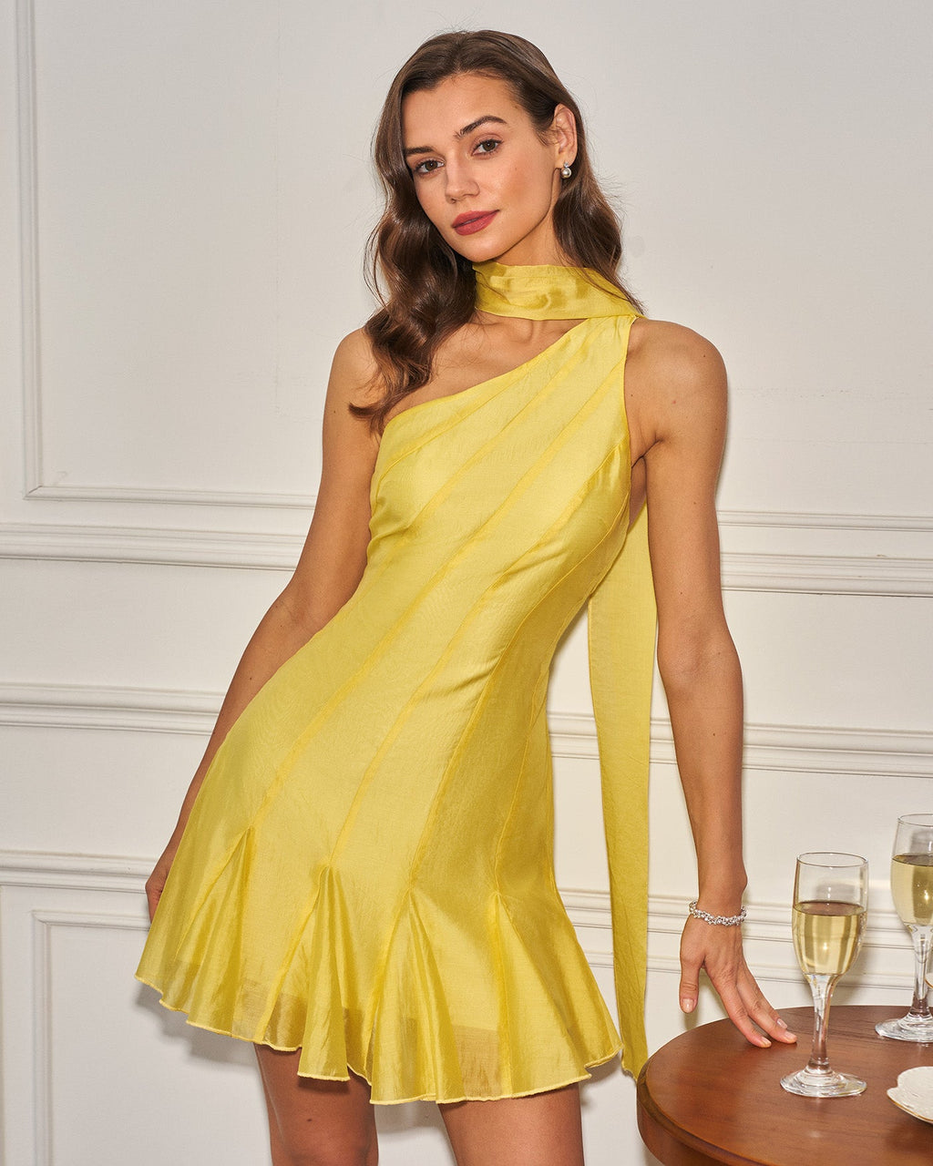 Sunny Yellow One-Shoulder Mini Dress