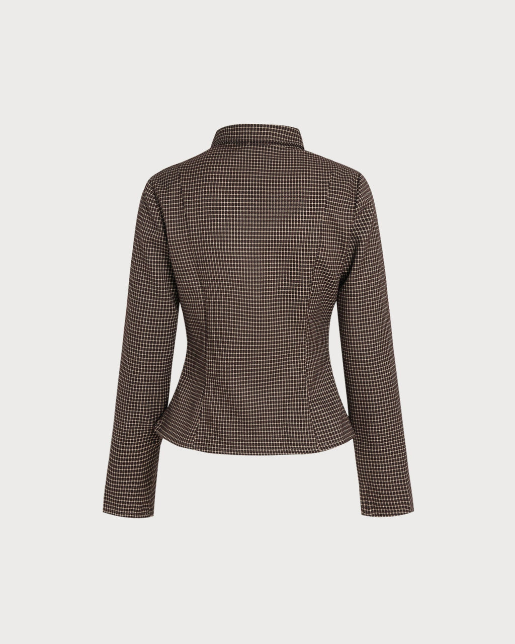Plaid Shirt with Coffee Button Accents