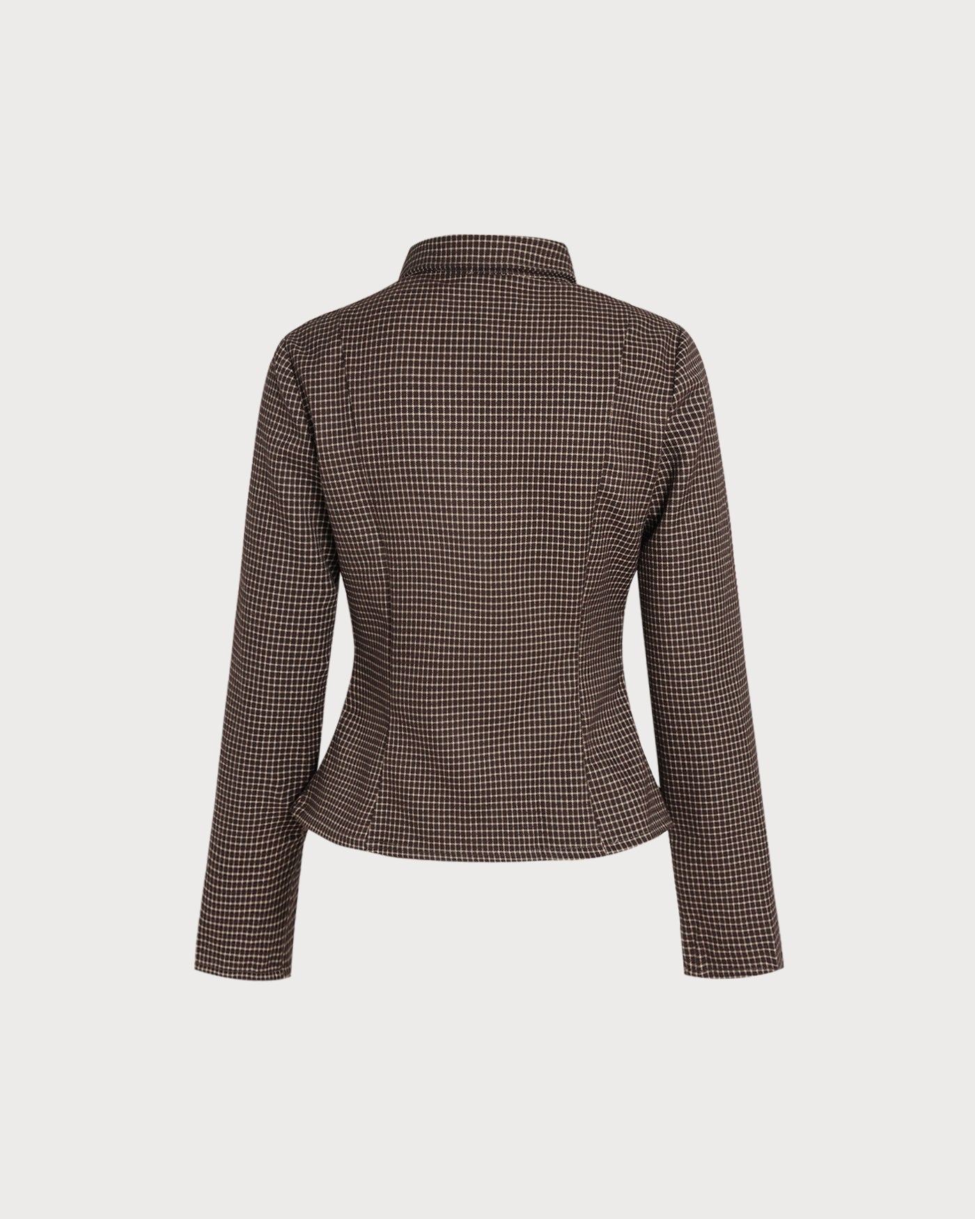 Plaid Shirt with Coffee Button Accents