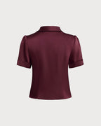 Crimson Satin Blouse