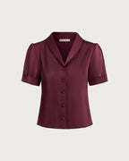 Crimson Satin Blouse