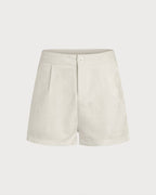 Apricot Jacquard Pocketed Shorts