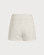 Apricot Jacquard Pocketed Shorts