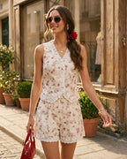 Embroidered Floral Lace Shorts