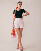 Striped Pink Pocket Shorts