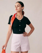 Striped Pink Pocket Shorts
