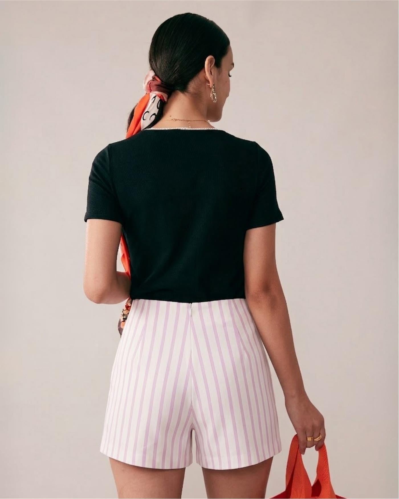 Striped Pink Pocket Shorts