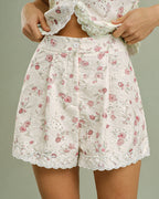 Embroidered Floral Lace Shorts
