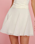 Solid Apricot Chiffon Mini Skirt