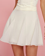 Solid Apricot Chiffon Mini Skirt