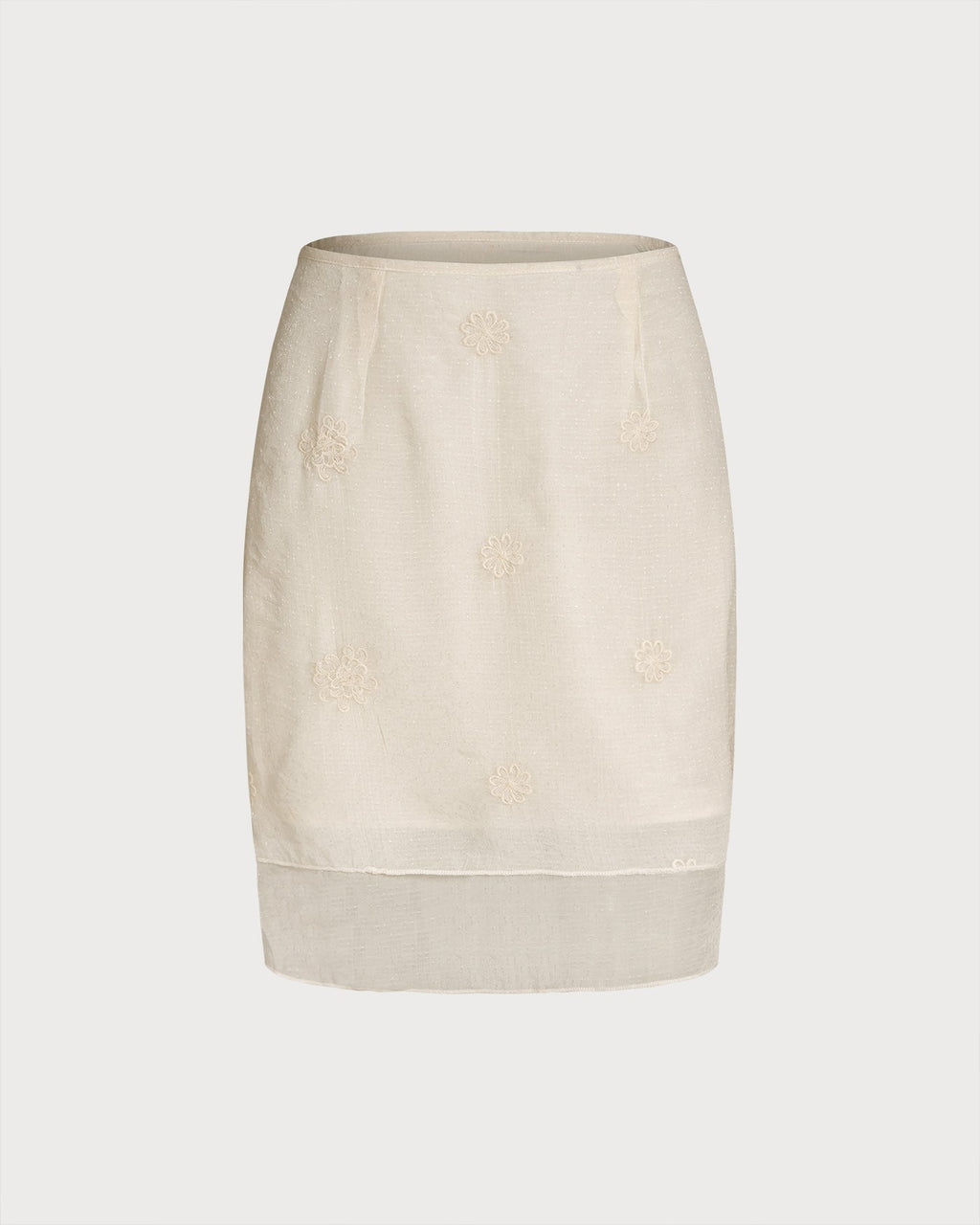 Textured Apricot Floral Skirt