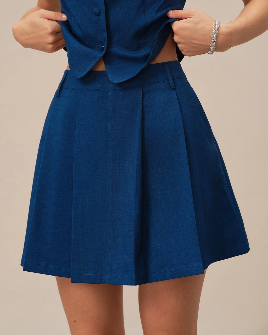 Mini A-Line Skirt with Blue Pockets