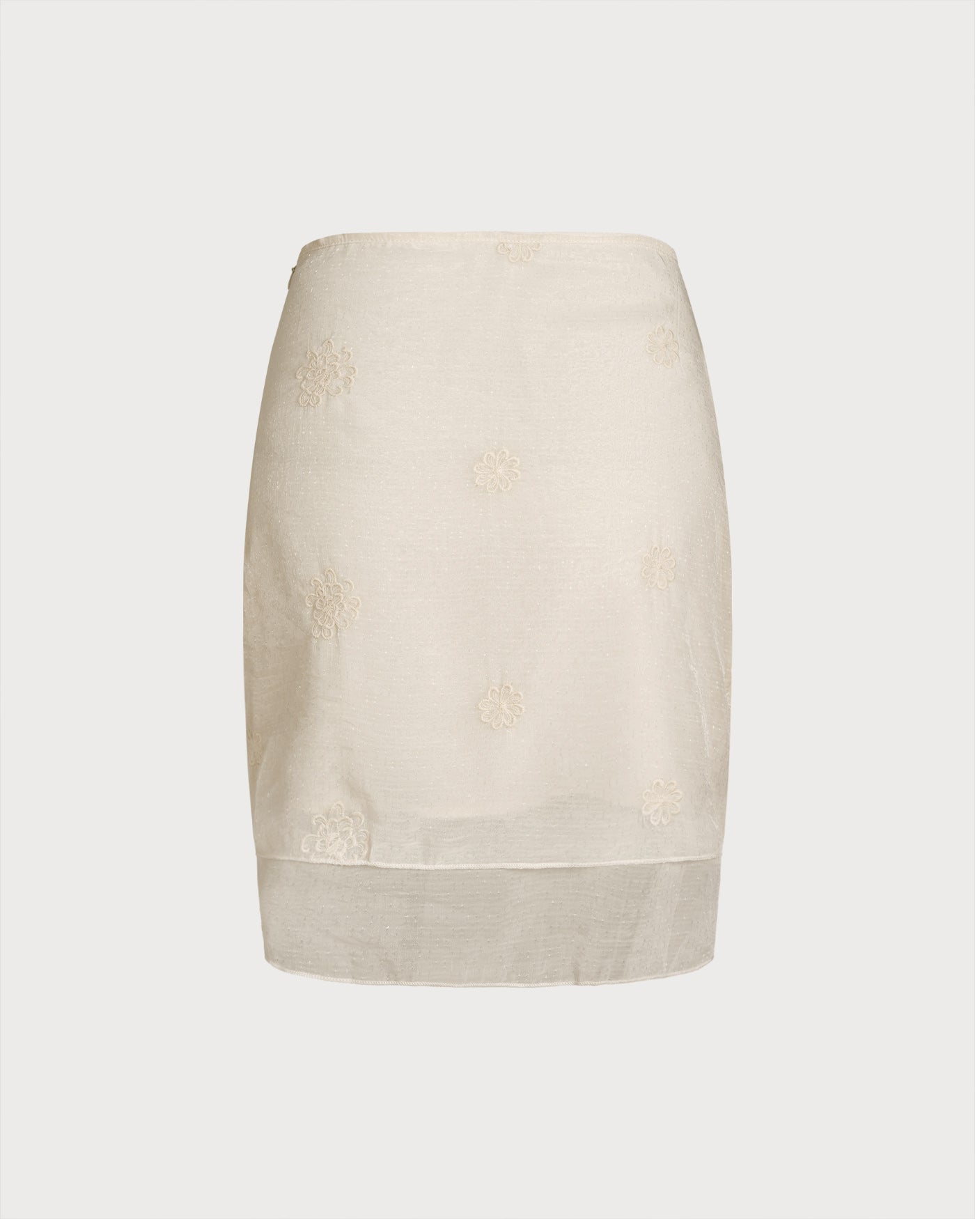 Textured Apricot Floral Skirt
