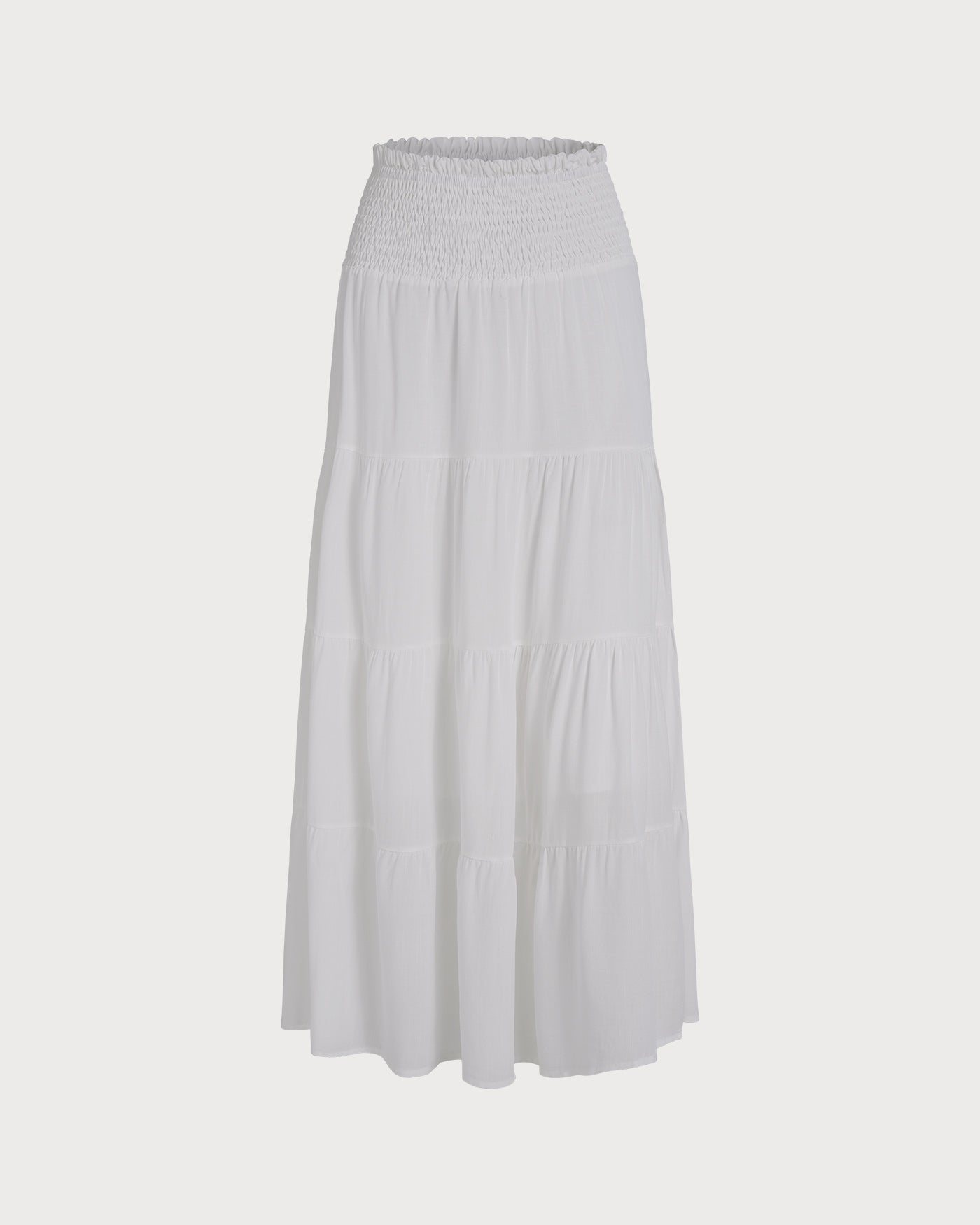 White Flared Midi Skirt