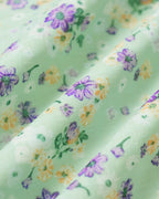 Straight Skirt with Green Floral Print