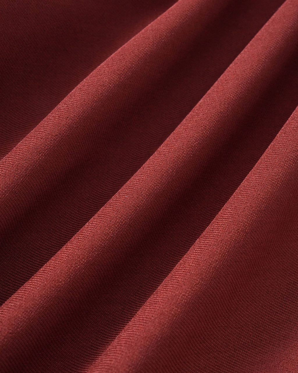 Ruched A-Line Mini Skirt in Brick Red