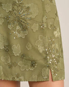 Emerald Jacquard Sequin Mini Skirt