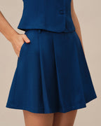Mini A-Line Skirt with Blue Pockets