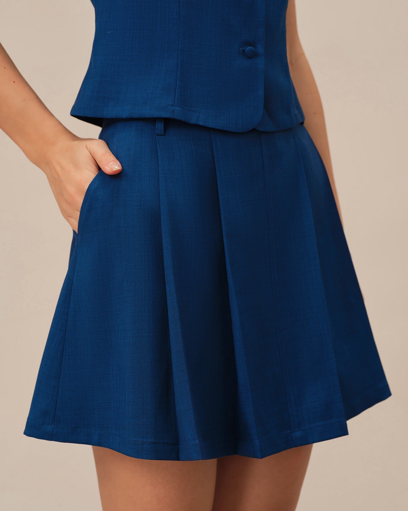 Mini A-Line Skirt with Blue Pockets
