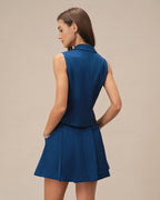 Mini A-Line Skirt with Blue Pockets