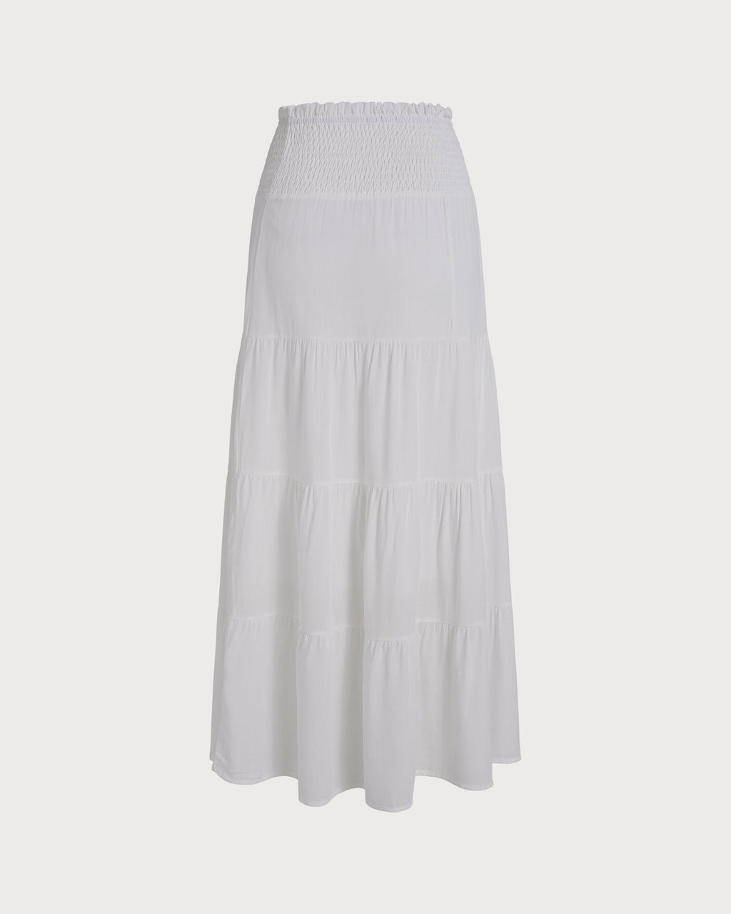 White Flared Midi Skirt