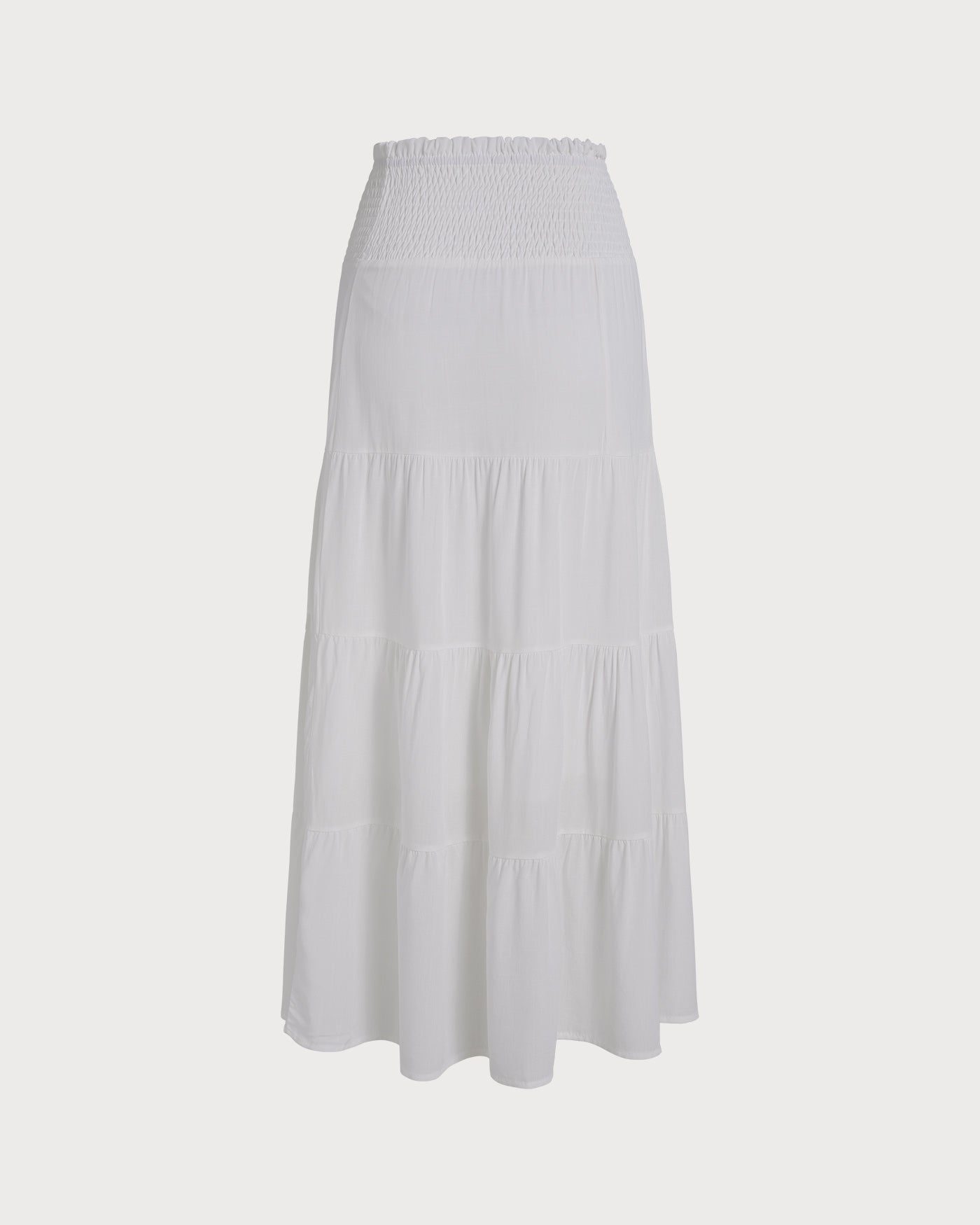 White Flared Midi Skirt