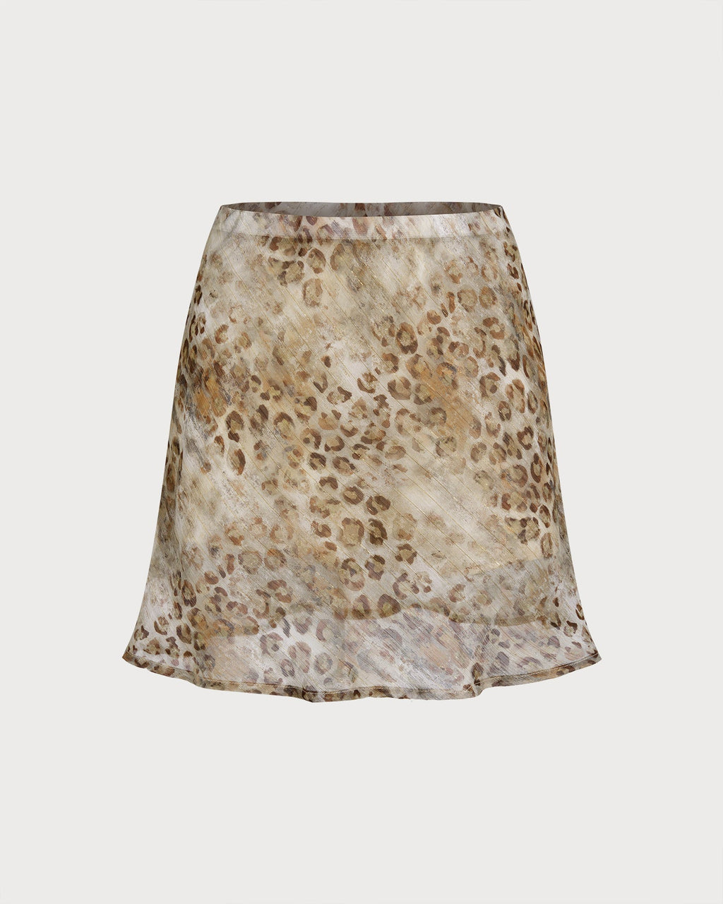 Brown Mini Skirt with Elastic Waistband