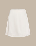Mini Satin Skirt with Apricot Lace and Zipper Detail