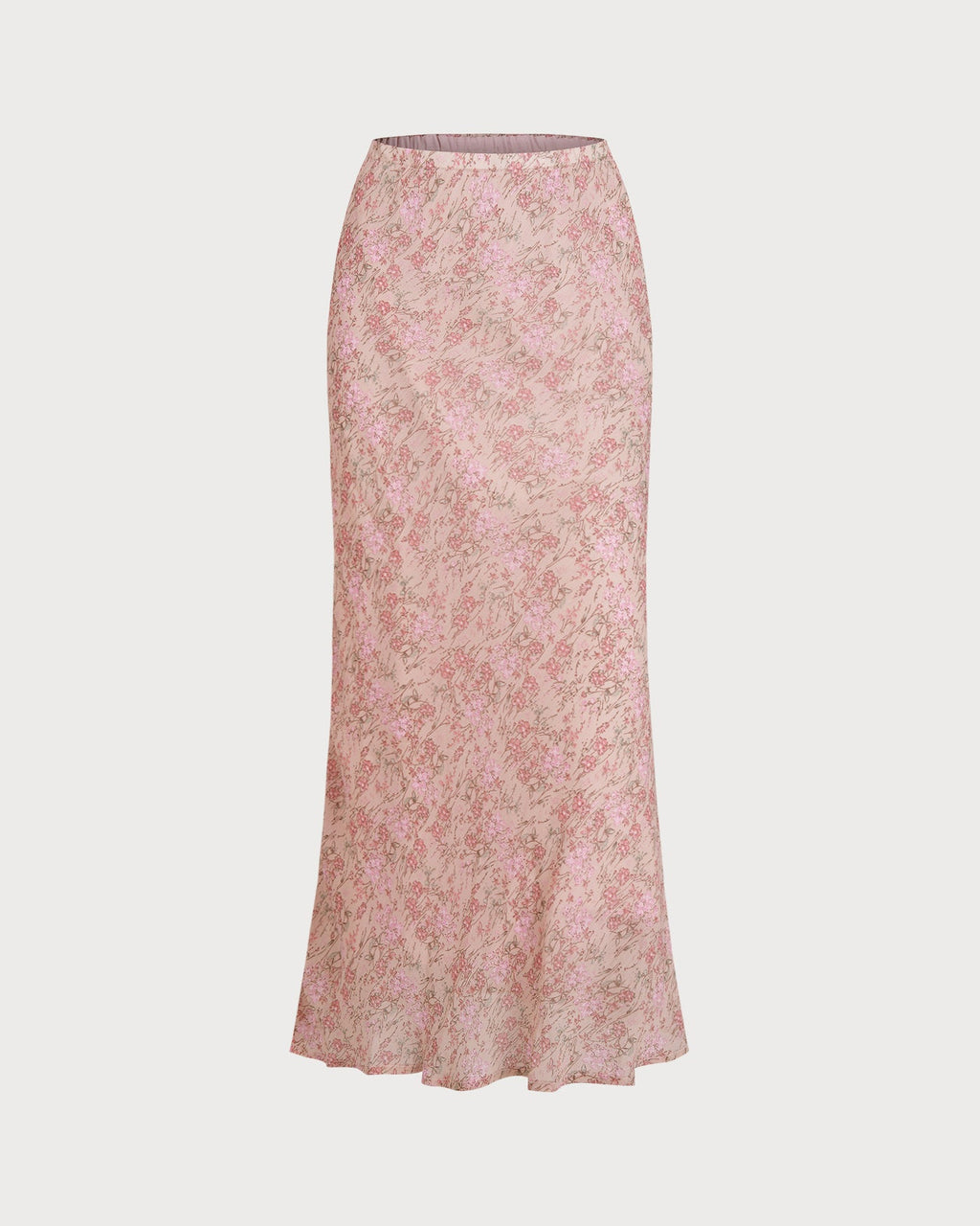 Floral Print Skirt with Pink Elastic Waist