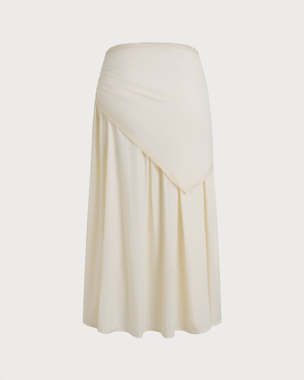 Apricot Colorblock Tie Midi Skirt