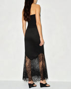 Maxi Skirt with Black Lace Accents