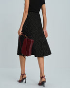 Polka Dot Midi Skirt in Black