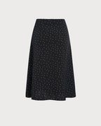 Polka Dot Midi Skirt in Black