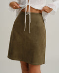 Emerald Suede A-Line Mini Skirt