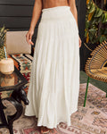 White Flared Midi Skirt