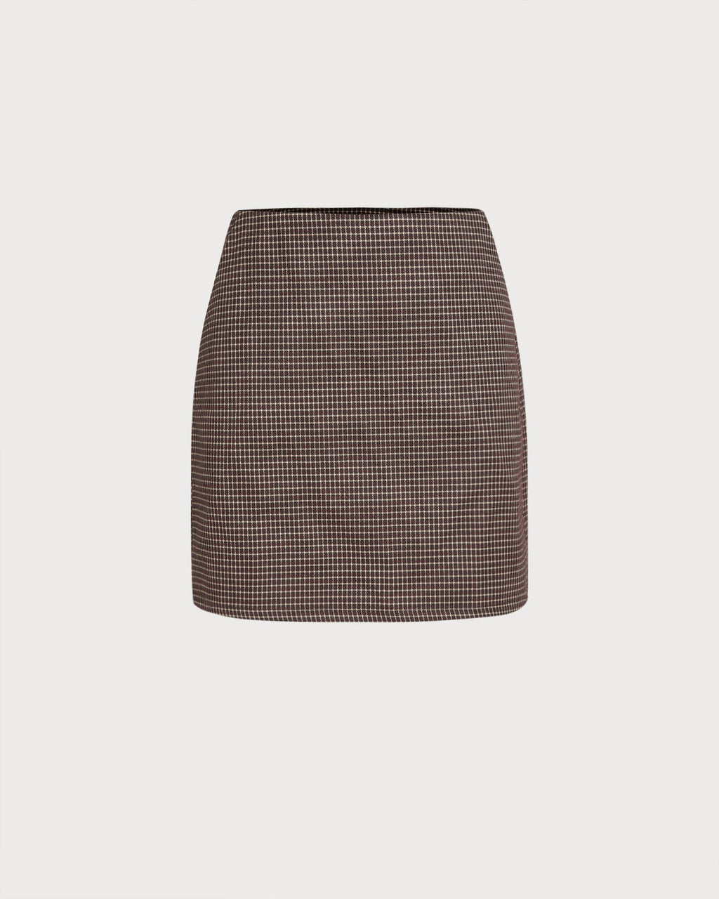 Brown Plaid A-Line Mini Skirt