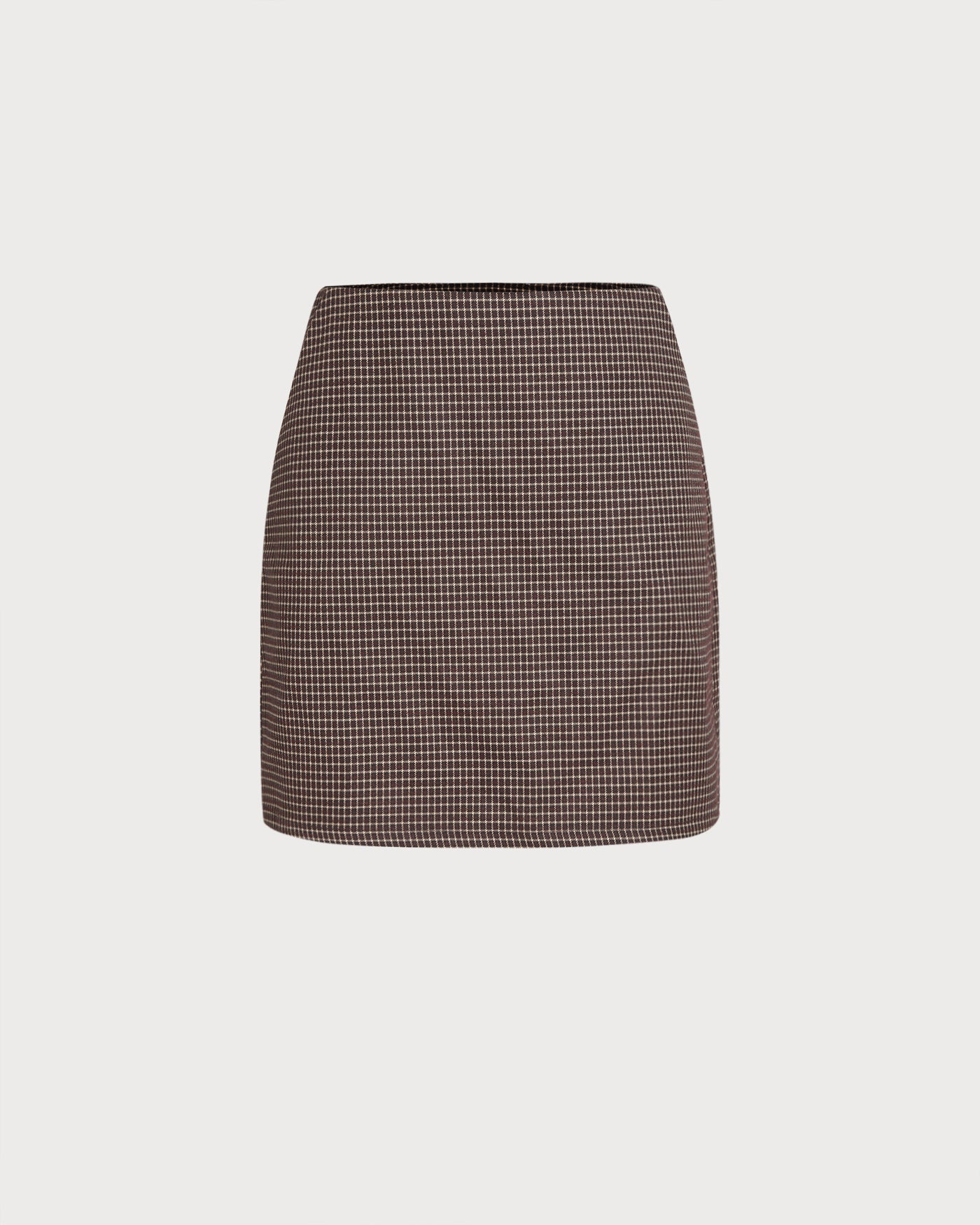 Brown Plaid A-Line Mini Skirt