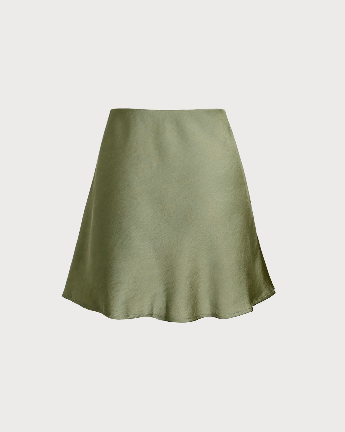 Emerald Satin A-Line Mini Skirt with Elastic Waist