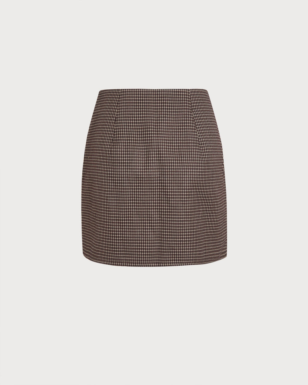 Brown Plaid A-Line Mini Skirt