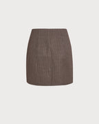 Brown Plaid A-Line Mini Skirt