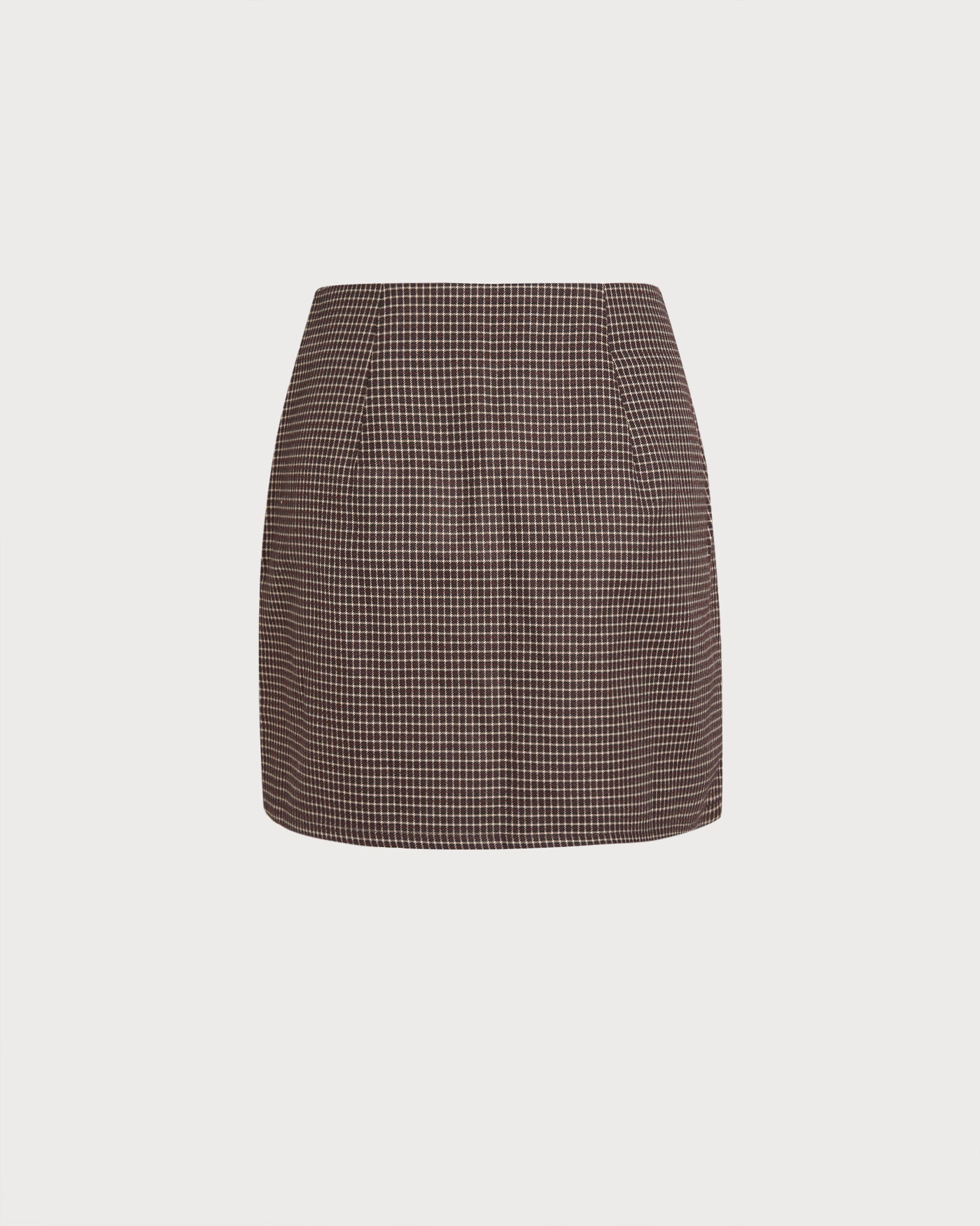 Brown Plaid A-Line Mini Skirt