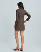 Brown Plaid A-Line Mini Skirt