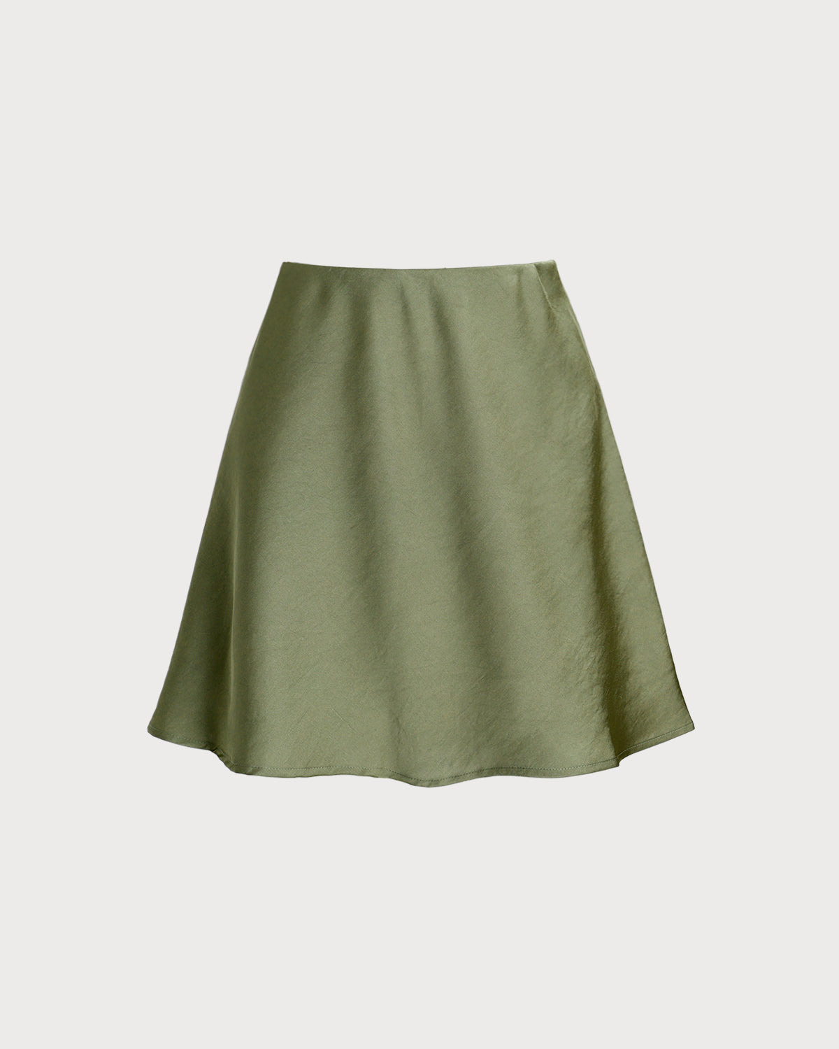 Emerald Satin A-Line Mini Skirt with Elastic Waist