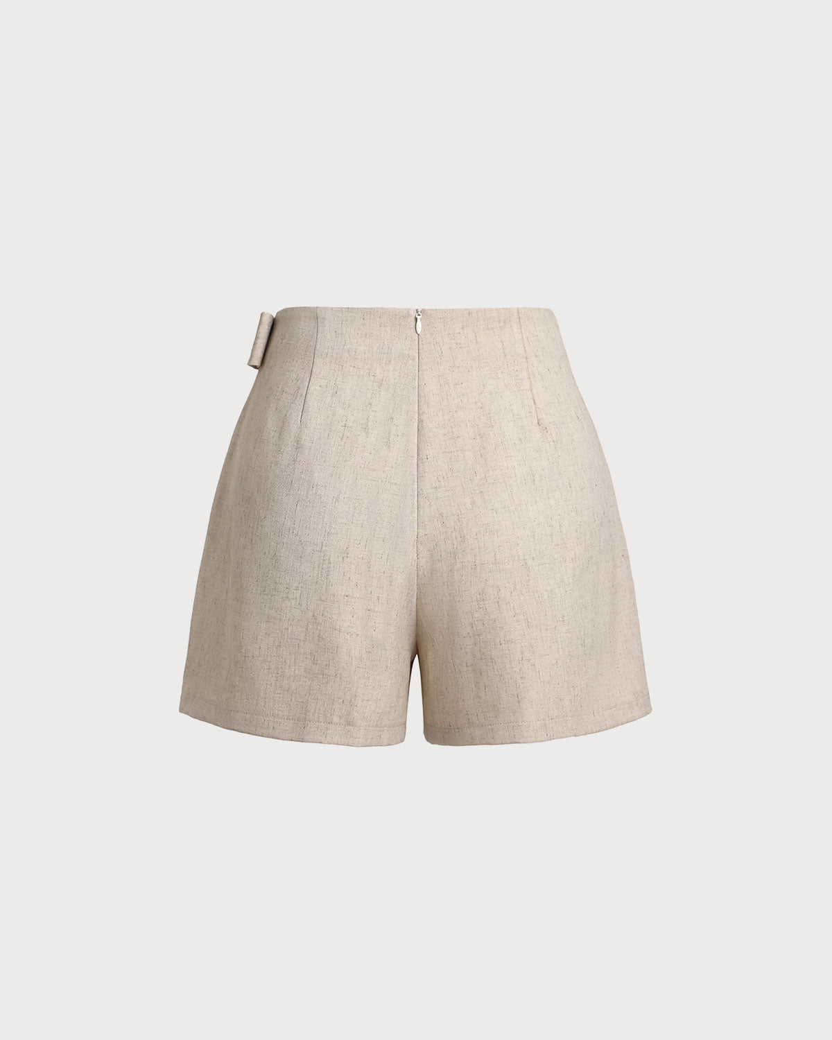Khaki A-Line Skort with Ruched Detail