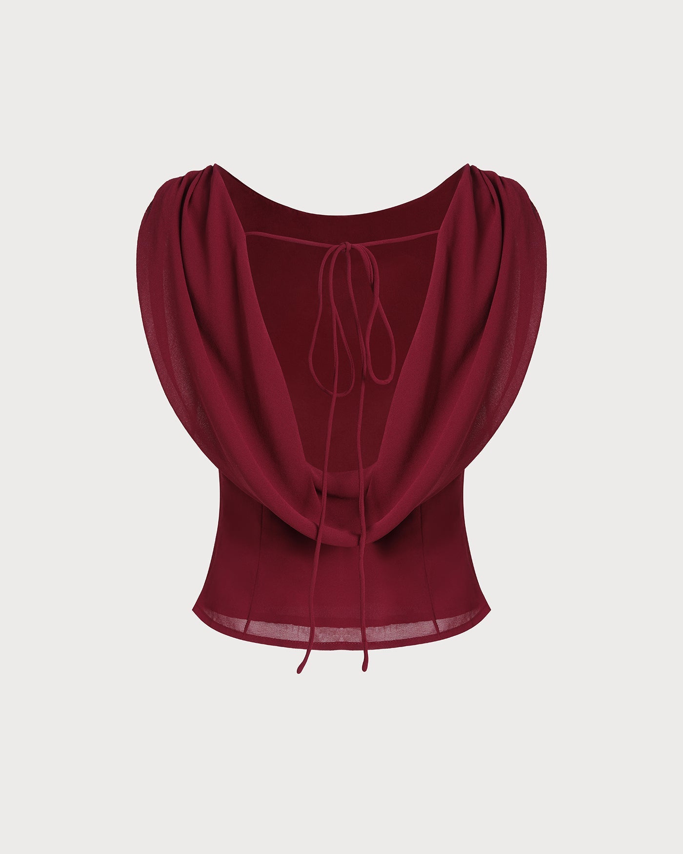 Wine Red Boat Neck Sleeveless Top
